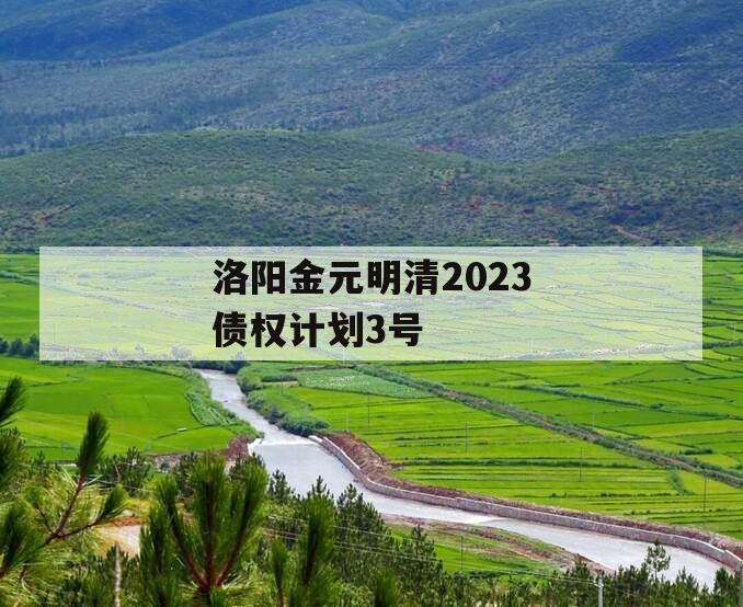 洛阳金元明清2023债权计划3号