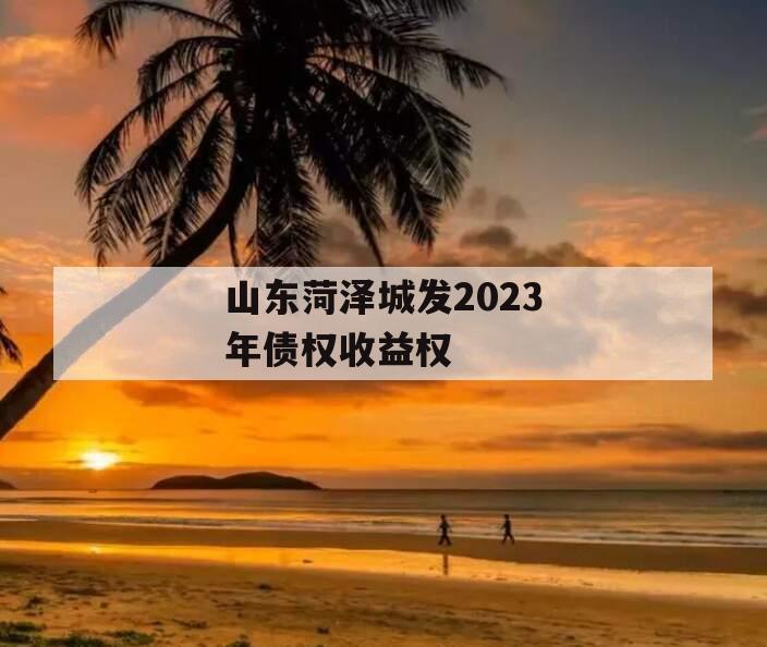 山东菏泽城发2023年债权收益权