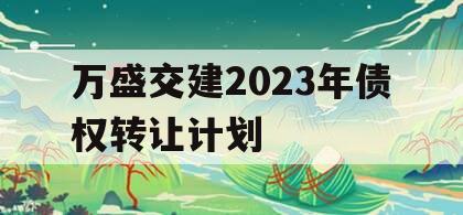 万盛交建2023年债权转让计划