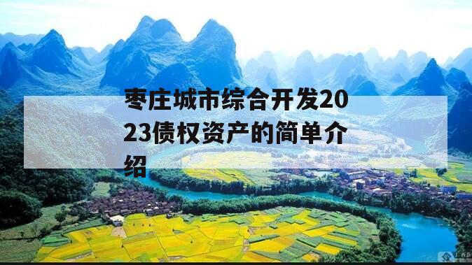 枣庄城市综合开发2023债权资产的简单介绍