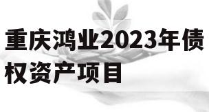 重庆鸿业2023年债权资产项目