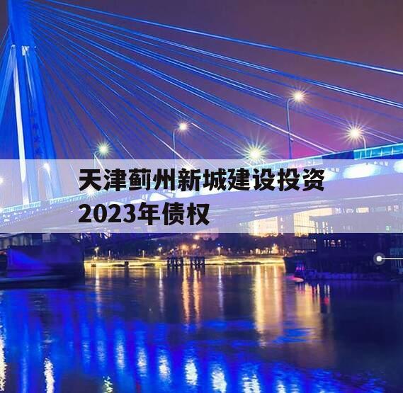 天津蓟州新城建设投资2023年债权