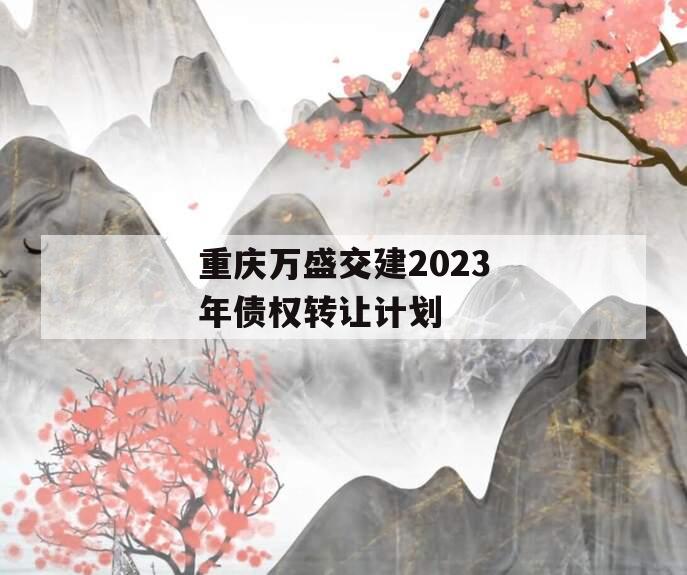 重庆万盛交建2023年债权转让计划