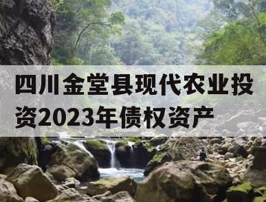 四川金堂县现代农业投资2023年债权资产