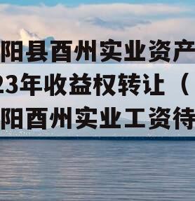 酉阳县酉州实业资产2023年收益权转让（酉阳酉州实业工资待遇）