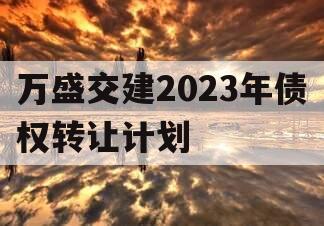 万盛交建2023年债权转让计划