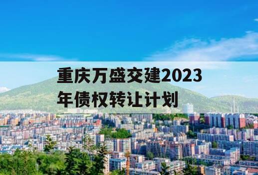 重庆万盛交建2023年债权转让计划