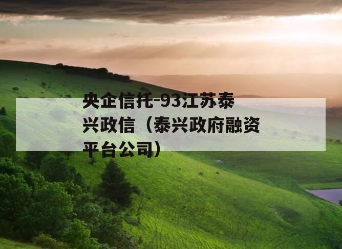 央企信托-93江苏泰兴政信（泰兴政府融资平台公司）