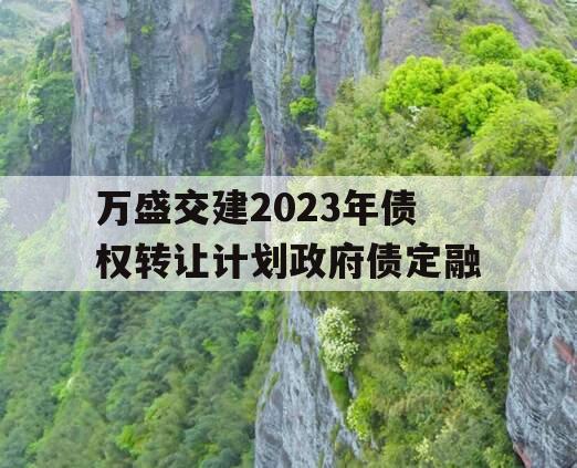 万盛交建2023年债权转让计划政府债定融