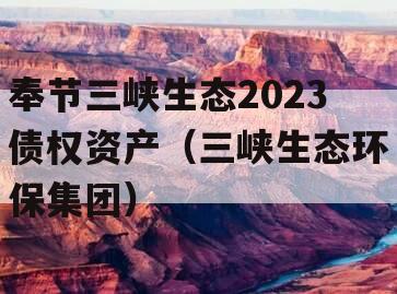 奉节三峡生态2023债权资产（三峡生态环保集团）