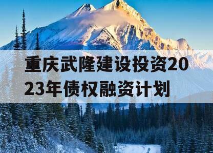 重庆武隆建设投资2023年债权融资计划