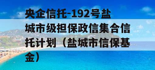 央企信托-192号盐城市级担保政信集合信托计划（盐城市信保基金）