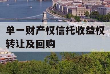 单一财产权信托收益权转让及回购