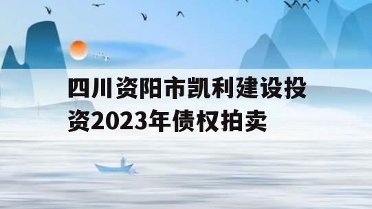 四川资阳市凯利建设投资2023年债权拍卖