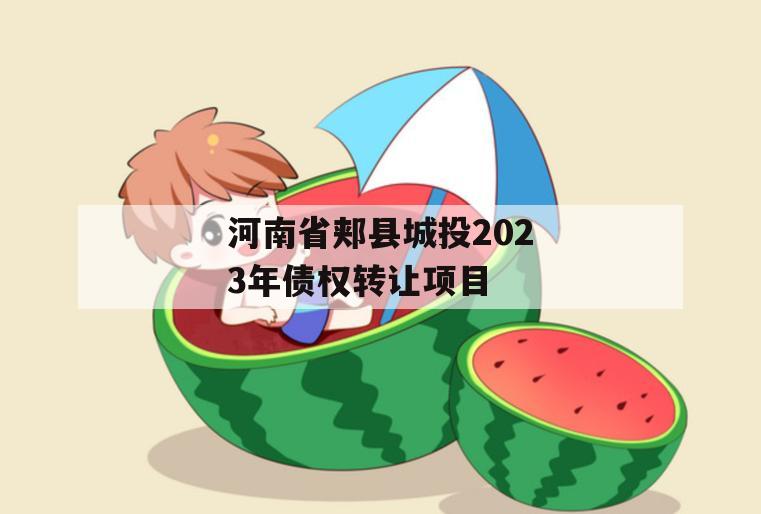 河南省郏县城投2023年债权转让项目