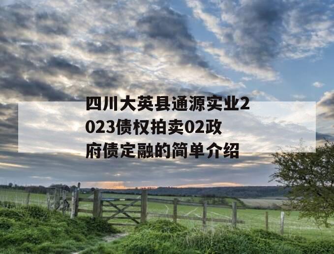 四川大英县通源实业2023债权拍卖02政府债定融的简单介绍