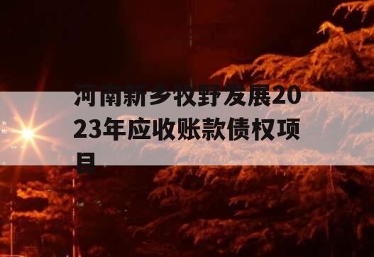 河南新乡牧野发展2023年应收账款债权项目