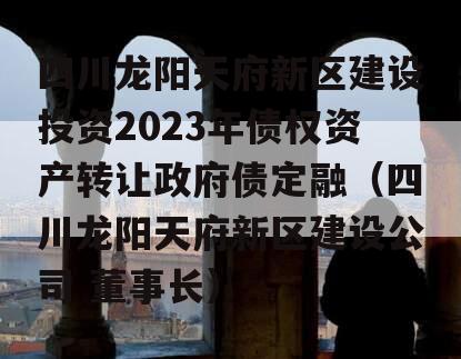 四川龙阳天府新区建设投资2023年债权资产转让政府债定融（四川龙阳天府新区建设公司 董事长）