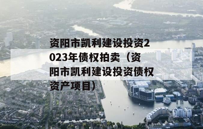 资阳市凯利建设投资2023年债权拍卖（资阳市凯利建设投资债权资产项目）