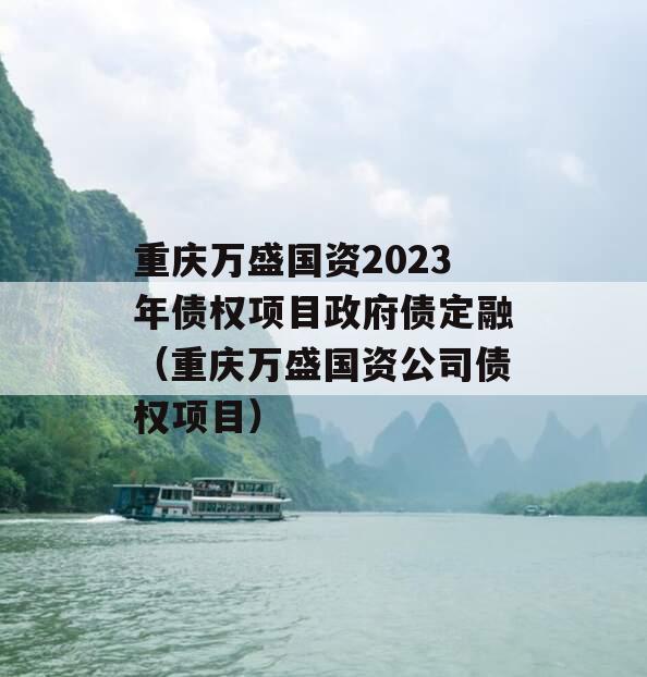 重庆万盛国资2023年债权项目政府债定融（重庆万盛国资公司债权项目）