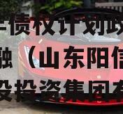 阳信县城市建设投资2023年债权计划政府债定融（山东阳信县城市建设投资集团有限公司）