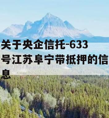 关于央企信托-633号江苏阜宁带抵押的信息