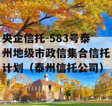 央企信托-583号泰州地级市政信集合信托计划（泰州信托公司）