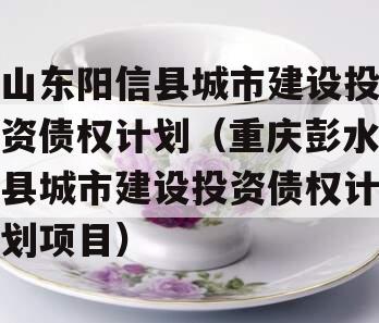 山东阳信县城市建设投资债权计划（重庆彭水县城市建设投资债权计划项目）