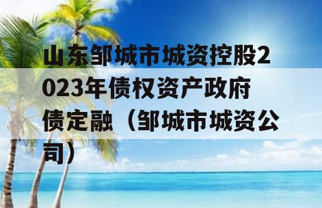 山东邹城市城资控股2023年债权资产政府债定融（邹城市城资公司）