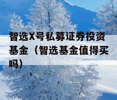 智选X号私募证券投资基金（智选基金值得买吗）