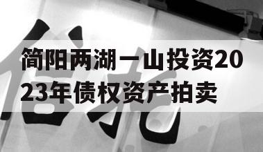 简阳两湖一山投资2023年债权资产拍卖