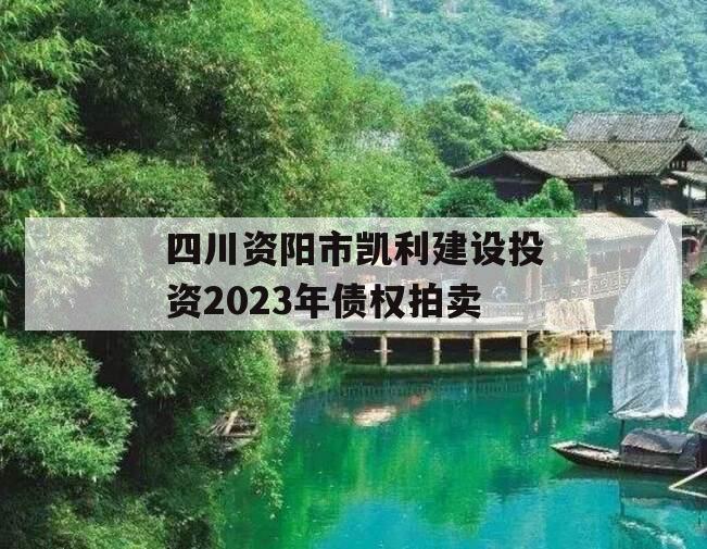 四川资阳市凯利建设投资2023年债权拍卖