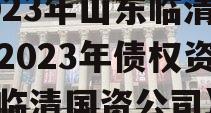 2023年山东临清国资2023年债权资产（临清国资公司）