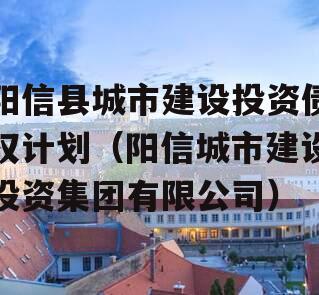 阳信县城市建设投资债权计划（阳信城市建设投资集团有限公司）