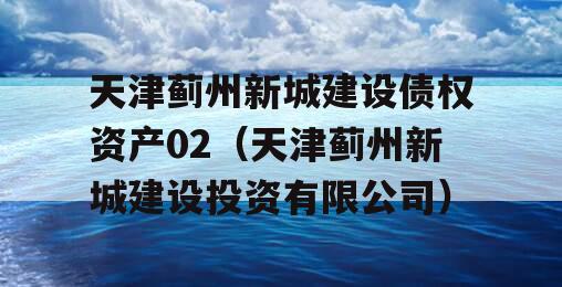 天津蓟州新城建设债权资产02（天津蓟州新城建设投资有限公司）