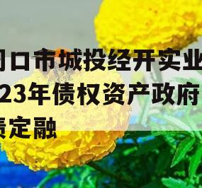 周口市城投经开实业2023年债权资产政府债定融