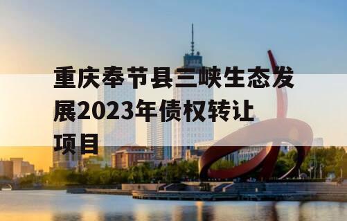 重庆奉节县三峡生态发展2023年债权转让项目