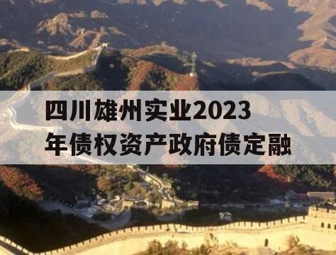 四川雄州实业2023年债权资产政府债定融