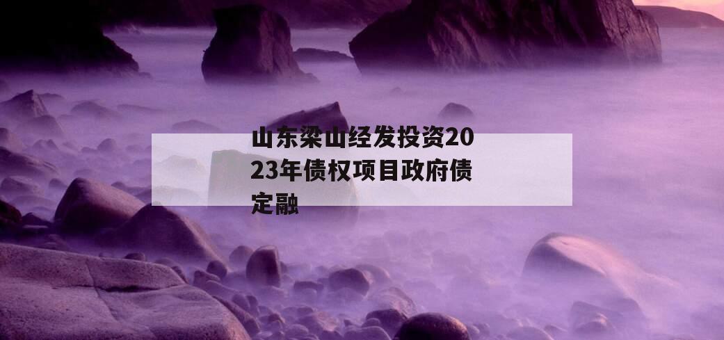 山东梁山经发投资2023年债权项目政府债定融