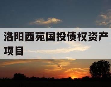 洛阳西苑国投债权资产项目