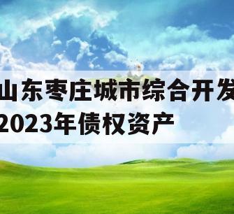 山东枣庄城市综合开发2023年债权资产