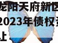 四川龙阳天府新区建设投资2023年债权资产转让