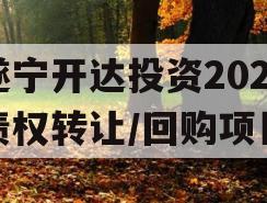 遂宁开达投资2023债权转让/回购项目