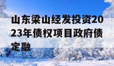 山东梁山经发投资2023年债权项目政府债定融