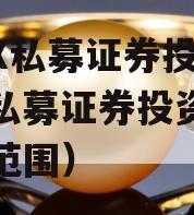 智选X私募证券投资基金（私募证券投资基金投资范围）