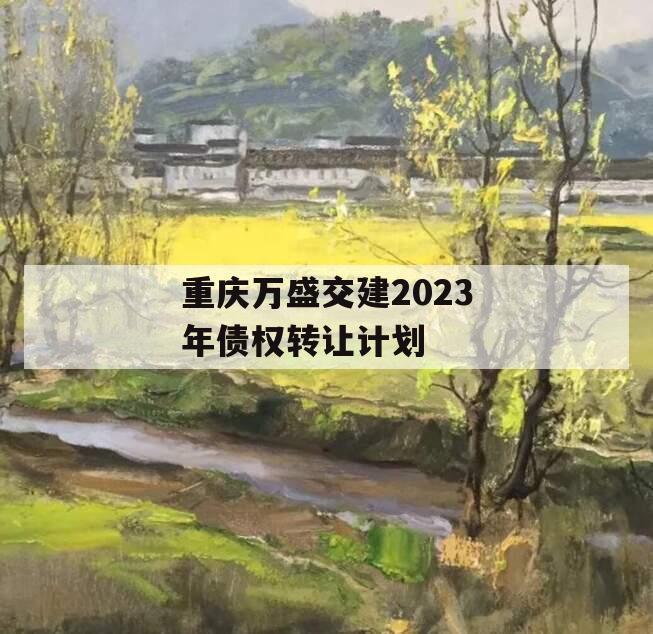 重庆万盛交建2023年债权转让计划