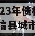 滨城市阳信县城市建设投资2023年债权计划（阳信县城市建设综合开发公司）