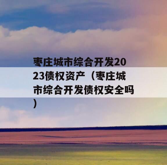 枣庄城市综合开发2023债权资产（枣庄城市综合开发债权安全吗）