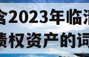 包含2023年临清国资债权资产的词条