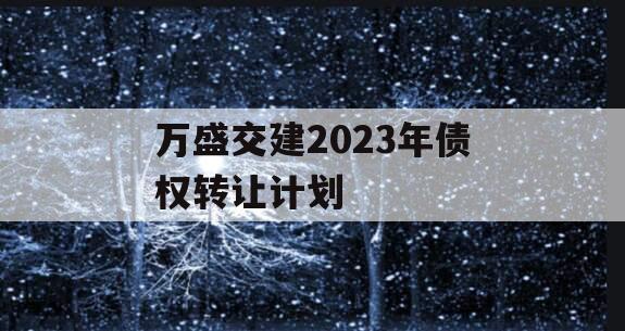 万盛交建2023年债权转让计划